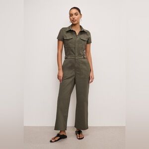 Good American Fit for Success Twill Palazzo Cropped Jumpsuit